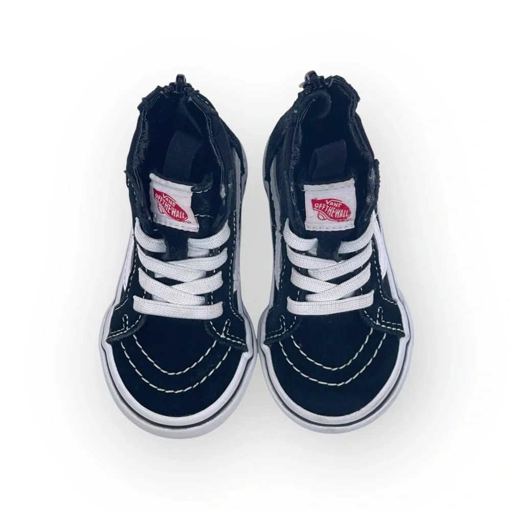 Vans™ ® ✌︎︎ Sk8-Hi Zip Hi Top Sneakers Skate Shoes ✌︎︎ Black Suede ✌︎︎ 5 Toddler